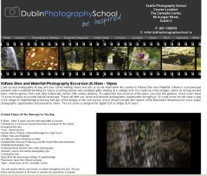 Check out our website http://www.dublinphotographyschool.ie for full details